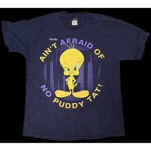 Vintage 90s Tweety Shirt Size XL Florida Purple Looney Tunes ,Attitude (D)